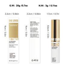 SHE LOVES El Stick Para Ojos Cuenta Con Retinol Y Niacinamida Anti-envejecimiento Para Combatir Las Señales De Envejecimiento Alrededor Del Área Delicada De Los Ojos. Con El Uso Continuo, Este Stick Para Ojos Múltiples Tareas, Anti-envejecimiento Y Reafirmante Ayuda A Mejorar La Apariencia De Líneas Finas Y Arrugas, Revelar Una Piel Más Firme Y Darle Brillo A Los Ojos Cansados Con Apariencia Fresca.