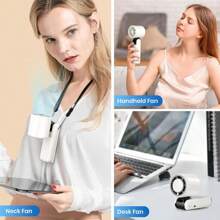 1PC USB Rechargeable 4000mAh High-Speed Turbine Cooling Fan,Ultra-Quiet, Long-Lasting, Portable Mini Fan, Foldable, Air Conditioning, Portable Fan