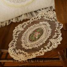 1pc Lace Embroidered Table Placemat, Decor Pad For Furniture, Photography Prop - Multicolor - View 11