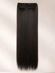 Extensão de Cabelo em Fibra Orgânica Wig Liso Com Aplique Tic Tac Para Volume - Preto - Visão 5