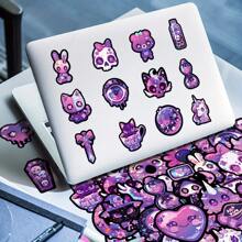 50pcs Gothic Style Dark Purple Cartoon Graffiti Stickers Suitable For DIY Skateboards Luggage Helmets Notebook Stickers