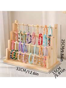 1 pièce Support de porte-clés en bois à plusieurs niveaux, présentoir de bijoux de bureau et organisateur. Organisateur de stockage d'été, cadeau de rentrée scolaire