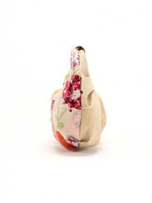 1 pieza Bolso de mano de mujer de diseño único con flores bordadas, volantes y detalles de malla y lentejuelas en contaste de colores, estilo verano/playa, con estampado floral enviado al azar