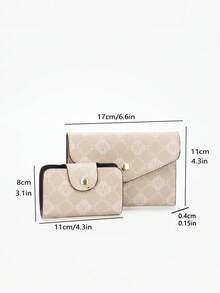 [Faux Leather Handbag Set] 3pcs Set Earthy Yellow Faux Leather Handbag For Women - Polyester Lined, Turn-Lock Closure, Shoulder Bag With Matching Apple Bag And Clutch