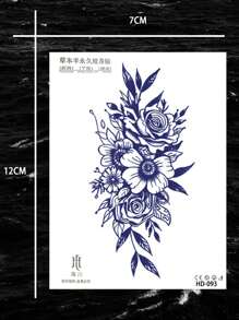 1 tatuagem temporária de ervas, tatuagem semipermanente com estampa de flores, à prova d'água e resistente ao suor, tatuagem falsa descartável de borboleta sexy e moderna, papel para tatuagem corporal que dura 2 semanas, adequado para homens e mulheres, pode cobrir cicatrizes, pode ser usado na perna, costas, peito, cintura, tornozelo, braço e clavícula, dura de 7 a 14 dias