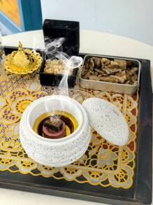 1 Peça Queimador de Incenso Esférico de Resina Manual, Preto, Chocolate, Cor de Café, Estilo Minimalista Moderno, Oriente Médio, Suporte de Incenso Árabe, Decoração Doméstica para Quarto, Sala de Estar, Escritório, Hotel, Festival
