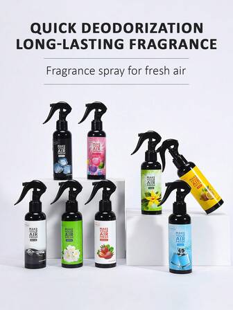 1pc/2pcs, 150ml/5.07oz, New Products With New Scents Are Coming! Plant Extract Aromatherapy Spray, Clothing & Home & Car Strong Air Freshener, Aroma Diffuser, Naturally Emits To Remove Odors, Make Air Fresh, Soothe Emotions, Create A Romantic Atmosphere, Vanilla, Bubble Gum, Cherry, Strawberry, Jasmine, Lemon, Dark Ice, New Car, Cologne, Suitable For Home Decoration, Christmas, Cars, Living Rooms, Bedrooms, Bathrooms, Study Rooms