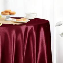 3pcs 57-Inch Round Satin Tablecloth, Black Round Table Cover Suitable For Wedding, Party, Banquet, Meeting, Celebration, Ceremony, Birthday Party Decoration