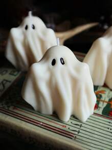 1 pieza Molde de vela en forma de fantasma lindo de silicona para velas perfumadas, adecuado para moldeado de resina, elaboración de jabón y manualidades DIY - para decoraciones navideñas y regalos hechos a mano
