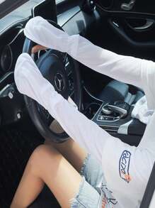 Unisex Breathable Sunscreen Arm Sleeve, Horseshoe-Shaped Gloves, Summer Driving Sleeves UV Protection, Quick-Dry Outdoor Driving Gloves