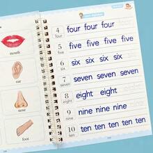 1 本 16 页 Sank 英文字母凹字帖，英文书法字母练习，字体学习和书写英文练习册，学校用品，返校