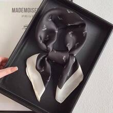 Pañuelo cuadrado de seda de 70*70cm con estampado de moda de lujo para mujeres, banda de cabello de satén suave, pañuelo, corbata, diadema femenina, foulard, cinta de bolso - A0241-30 - Ver 15