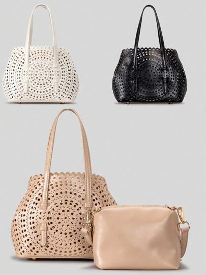 حقيبة كتف بنمط راجعي للوراء وقابلة للطي مزينة بالنقوش الشبكية ، حقيبة شاطئ صيفية للسيدات، حقيبة شاطئ عطلة