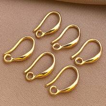 8/20 件真 18K 镀金法式耳环钩鱼钩耳环防过敏球形耳钉适用于珠宝制作女士 DIY 吊坠耳环工艺品用品