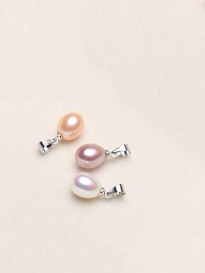 1 Piece Natural Waterdrop Freshwater Pearl And S925 Elegant Charming Lovely Pendant For Necklace Or Bracelet Making For Women Daily Life Or Party