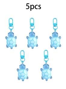 1 pièce/5 pièces Pendentifs multicolores lumineux de tortue, porte-clés pendentif animal, accessoires de sac, porte-clés de voiture, porte-clés, accessoires de porte-clés, porte-clés mignons, peuvent être fixés à des articles tels que des clés, des sacs, des téléphones portables, des accessoires de voiture, des breloques de sac, école, animal de dessin animé, gothique, Y2k