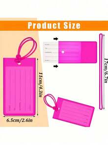 Colorful Travel Luggage Tags Portable PVC Luggage Tags Suitable For Daily And Travel Camping Business Travel Back To School Essentials Accessories - Multicolor - View 11
