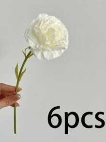 6pcs Short Stem Artificial Carnation Flowers, Lifelike Carnations | Polyester Material | Flexible Iron Wire Stem | Suitable For Home Decor, Living Room, Kitchen, Dining Table, Holidays, Weddings, Engagements, Office Decorations, Valentine's Day, Thanksgiving, Mother's Day, Spring/Summer Decorations