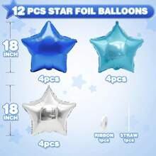 18 Inch Giant Star Foil Balloons - Shiny Metallic Party Decorations For Birthday/Wedding, Festive Backdrop Photo Props, Bulk Pack Celebration Supplies