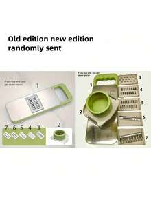 7pcs Stainless Steel Multifunctional Vegetable Slicer And Grater Set, Interchangeable Blades, Manual Kitchen Gadget Tool Kit For Potatoes, Carrots, Cucumbers - Multicolor - View 6