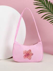 1 حقيبة كتف أسلوب غربي أميرية، أنيقة وأنثوية، بتصميم أزهار بسيطة، تصميم نمطي جديد وجذاب، مناسبة للتسوق اليومي وحفلات عيد الميلاد، مع غلق سحاب، ومناسبة كهدية للأصدقاء