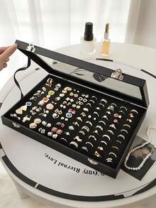 4/1pc Can Hold 100 Ring Jewelry Boxes, Ring Display Box Storage Box With Transparent Cover, Ring Rack Display Cabinet For Store Jewelry Display, Ring Storage Box For Jewelry Rings And Earrings - Ring Storage Box - View 8