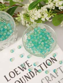 100 件 8 毫米/10 毫米裂纹玻璃珠 - 水晶冰玻璃隔珠，用于 DIY 珠宝制作（项链/手链/耳环工艺用品