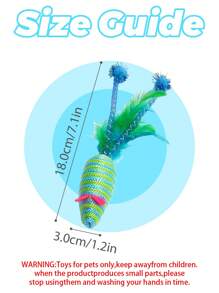 1pc Handmade Woven Pet Cat Toy - Simulated Mouse Toy With Artificial Feathers, Lovely And Attractive For Your Pets