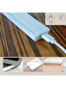 1 pièce Barre lumineuse à LED avec capteur de mouvement PIR rechargeable par USB, lampe de placard portable à induction, pour chambre, cuisine, couloir, décoration de chambre