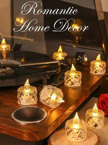 24 velas LED sin llama con efecto de llama parpadeante, incluyen baterías, velas de té para Navidad, árbol de Navidad, Pascua, boda, fiesta de boda (amarillo)