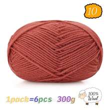 300g 100% reine Strickwolle, ideal für handgemachte Pullover, Mützen, Schals zum Warmhalten im Herbst/Winter, 1 Stück = 6 Knäuel = 300g