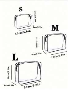 1pc Fashion Minimalist Toiletry Bag Set, EVA Wash Bags & Cosmetic Pouch With Zipper - Transparent & Durable Unisex Organizer For Travel, Back To School, Beach Vacation, Carry-On Airplane Essentials, 1-Quart Size Waterproof C,For Holiday Beach, Bathroom Collection, Bedroom Collection, Large Capacity