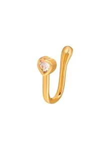 1 peça piercing falso feminino, argola de nariz, septo, sem piercing, clipe de nariz, rock, hiphoop, aço inoxidável, moda punk, joia corporal