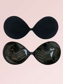 Adhesive Bra 3CM Thickness, Small Chest Backless Strapless Dress Invisible Bra, Reusable Breast Augmentation Bra, 1pc Beige - Apricot - View 4