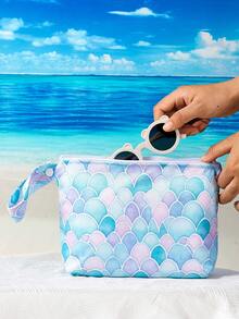 1Pc Wet Bag For Swimsuit Travel Beach Bag, Diaper Bag Toiletry Bag Waterproof Large Makeup Bag, Zipper Pouch For Girl Girls Sister Friends Wet Bag - Multicolor - View 8