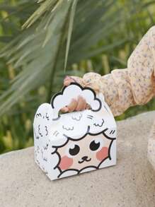 6pcs Eid Al-Adha Gift Box With Sheep Pattern, Meat, Dessert, Fruit, Cake Food Packaging Box, Animal Theme Party Gift Box