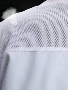 Breathable Short Sleeve Chef Jacket, Contrast Color Double-Breasted Design, Mesh Back, Comfortable & Durable, Unisex, Suitable For Cooking, Baking, Catering, Hotels, Restaurants, Summer Short Sleeve Chef Uniform, White Short Sleeve Chef Jacket, Plus Size Available - White - View 5