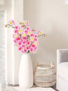 1PC/2PCS/4PCS 32.28Inch214 Artificial Cherry Blossom Branches Indoor Decoration Long Stem Fake Plants Real Touch Suitable For Wedding Family Bedroom Party Table Office Decoration