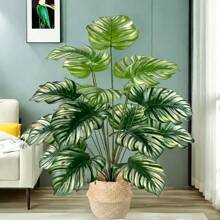 Elegant Artificial Monstera Plant - Ideal For Home And Office Decor, Anniversary And Holidays (Christmas, Easter, Thanksgiving) - For Indoor And Outdoor Use, Pot Not Included, Turtle Shape Decor