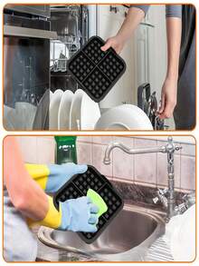 2pcs Silicone Air Fryer Waffle Baking Molds, Non-Stick Reusable Air Fryer Liners, Fit For NA350, Tefal EY9018 Air Fryer Accessories