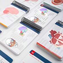 1 pièce Livret de travail coloré avec étiquettes d'anatomie, plus de 100 pages et pages effaçables - Guide d'apprentissage essentiel pour pratiquer la terminologie anatomique, plus de 100 diagrammes anatomiques, outil d'apprentissage de l'anatomie | Facile à feuilleter | Pages [couleur aléatoire], fournitures scolaires, rentrée scolaire