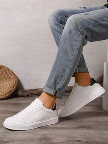 Lace-Up Casual Sneakers, High Quality Unisex Low-Top Soft Sole Skate Shoes, Anti-Slip, Size 36-45