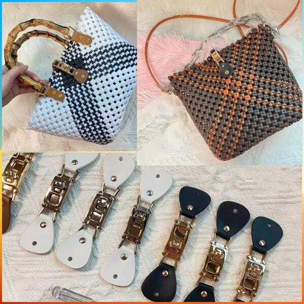 Buckle Hardware Clasp For DIY Handcraft Bag Closure, Fabric Weaving Accessories, High-Quality Metal & PU Material, Versatile Design