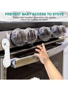 2 peças/4 peças 6cm(2,36pol)*4,4cm(1,73pol) Tampas de Botão de Fogão para Design de Chave Dupla e Tamanho Universal Aprimorado, Tampas de Botão de Forno de Visualização Transparente para Crianças e Animais de Estimação, Tampas de Botão de Fogão a Gás com Fita Adesiva Dupla Face Resistente, Tampa de Botão de Forno, Tampa de Botão de Fogão Aprimorada com Design de Fivela de Tamanho Universal, Tampa Antiestove