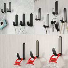 5pcs Adhesive Hooks Towel/Coat Hooks Wall Hooks Stick On Bathroom Bedroom Living Room Kitchen Black