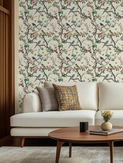 1Roll 1m/3m/5m Flower Bird Flowers St ing On Branches, Retro Home ation, Kitchen Cabinets, Tables Chairs, Room Backgrounds, Renovation, DIY, Waterproof, Stain Resistant, Easy To Clean, Self Adhesive, Peel Paste Wallpaper, Wand Stickers, Wallpaper Stickers view 8