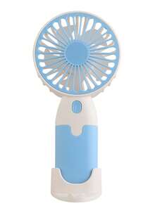 1 pieza Ventilador portátil y mini USB, color de macarrón, apariencia elegante, flujo de aire fuerte, bajo nivel de ruido, 5M de distancia de enfriamiento, adecuado para verano, campamento al aire libre, viaje, playa, oficina y escuela - Multicolor - Ver 8