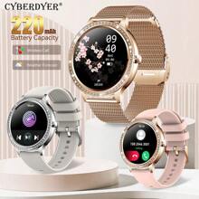 CyberDyer Relógio inteligente feminino com 2 pulseiras (faz/atende chamadas), tela IPS de 1,32", rastreador de atividades físicas com ciclos menstruais, monitor de sono, modos esportivos, relógio inteligente moderno com vários mostradores para iOS e Android
