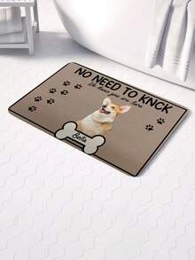 Personalized Custom Floor Mats Customized Pet Name Pet Photo Funny Doormats For Indoor Entrance Home Decor Dog Lover Gift No Need To Knock Pet Paw Print Design Bathroom Accessories Cute Dog Theme Seasonal Welcome Rugs For Front Door Bedroom Living Room Bathroom Decor Fall Decor Back To School - Multicolor - View 13
