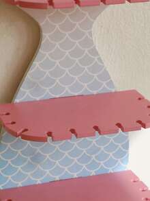 1 pieza Estantería de pared en forma de cola de pez de madera de colores, decoración sencilla para el hogar en dormitorio, adecuado para decoración de océano, náutica, playa, habitación de niños, baño, regalo de sirena, decoración para fiesta de sirenas de adolescentes y niñas